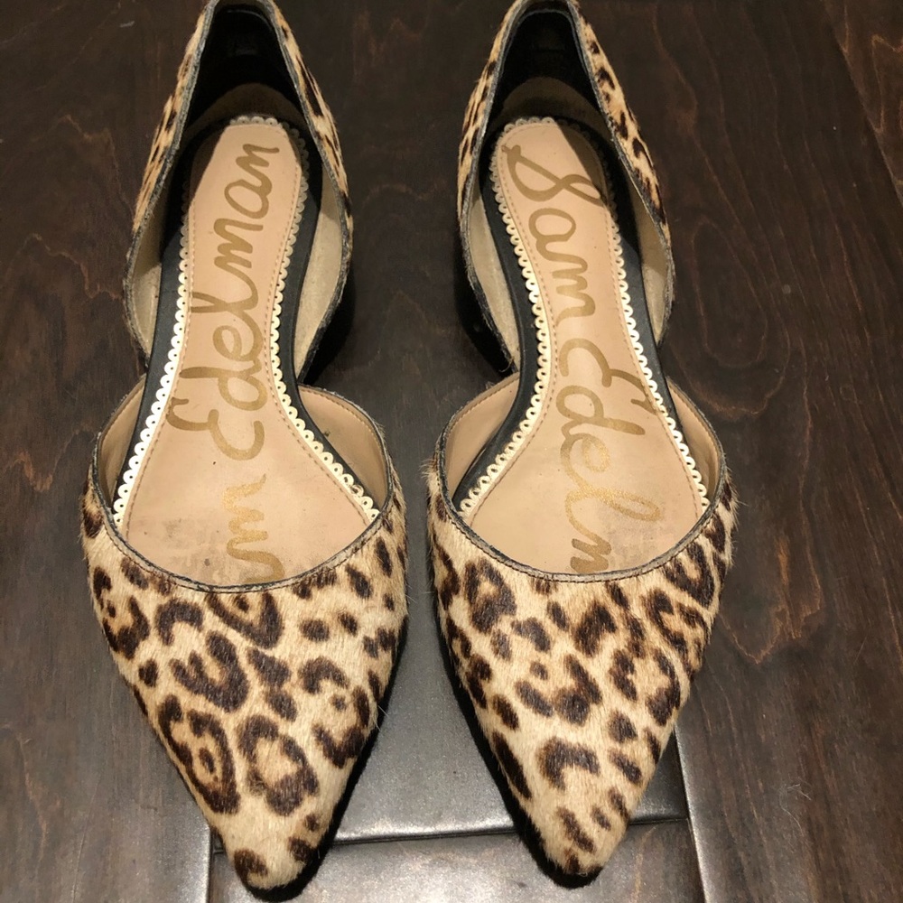 Sam Edelman Pointed Toe Leopard Flats